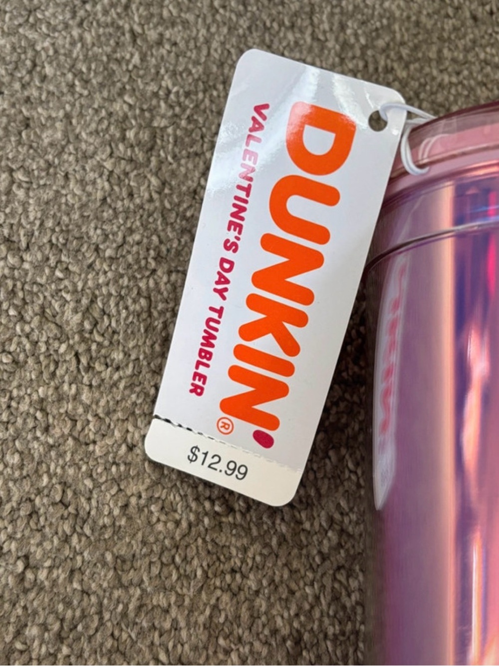 Dunkin’ Pink Reusable Tumbler with Straw - Picture 2 of 3
